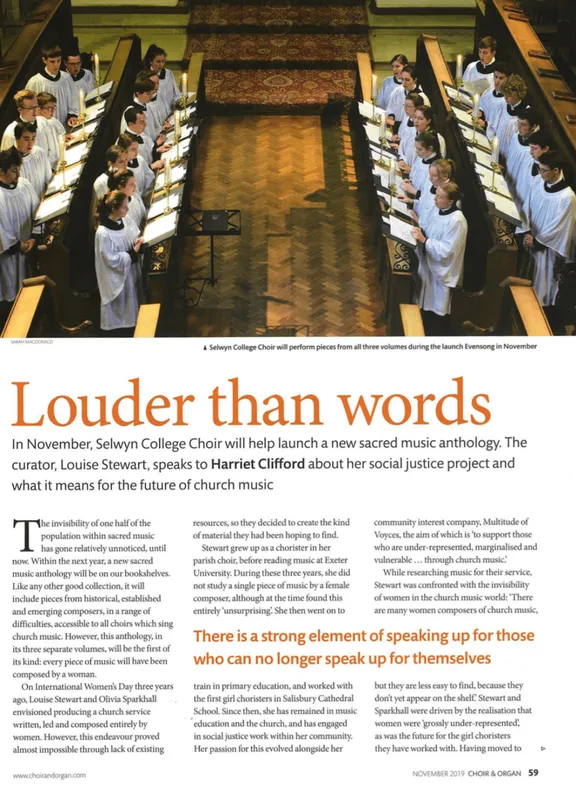 Cover of Choir & Organ, November 2019